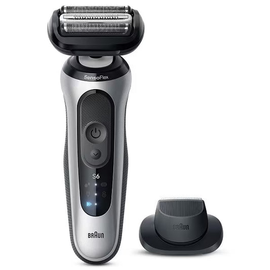 BRAUN Men’s Electric Shaver Series 6 Rechargeable 3-Blade Silver 62-S1200S