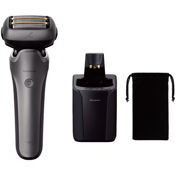 Panasonic Men’s Shaver LAMDASH PRO 5-Blade Top Grade Model with Automatic Cleaning & Charging System Titanium Silver ES-L571U-S